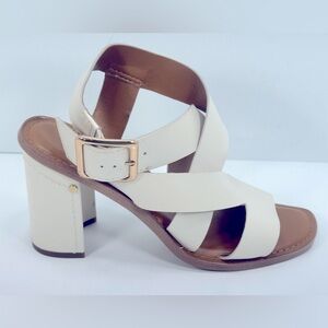 Franco Sarto Cache Women’s Ivory Leather Open Toe Sandals